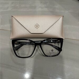 Kendra Scott Black Glasses with Tan Case